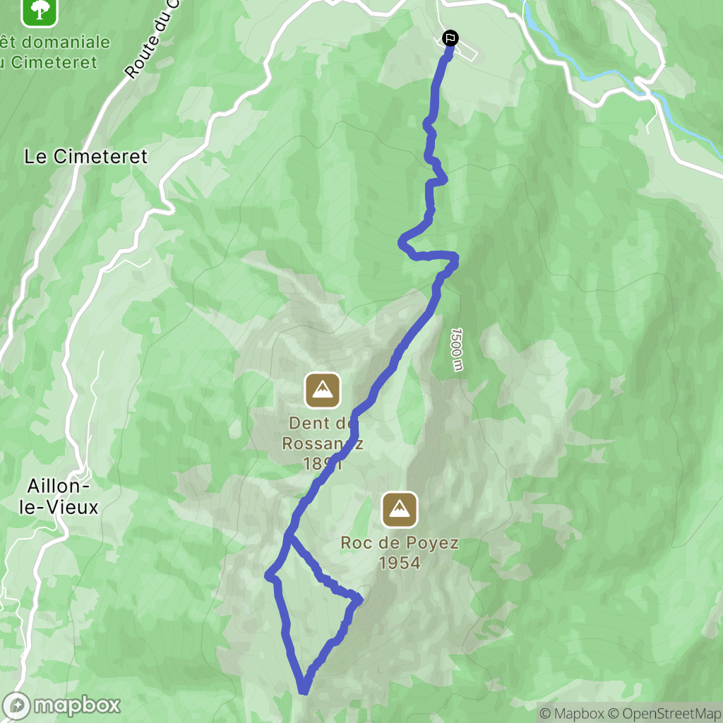 Le Châtelard : carte du parcours de randonnée - France