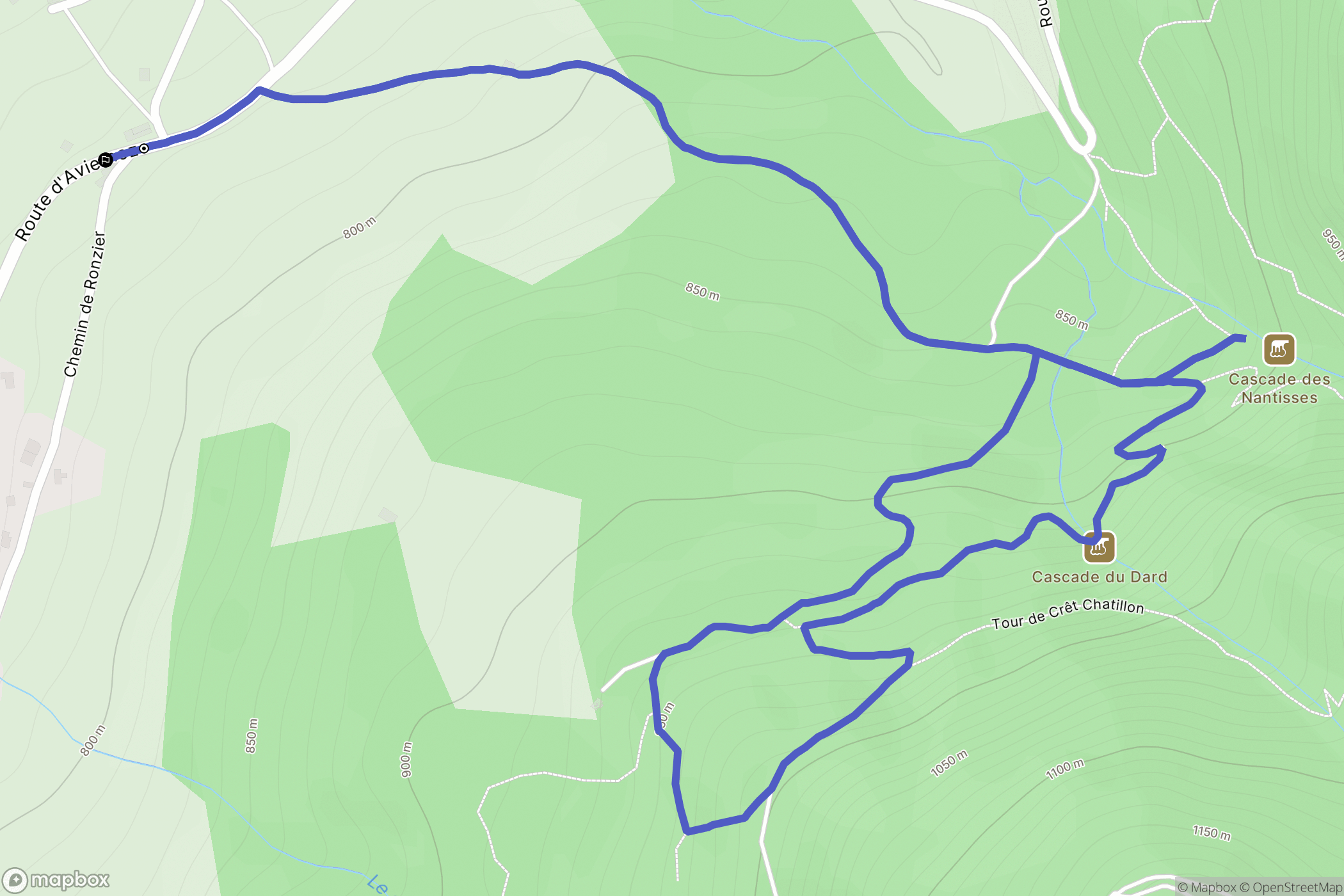 Villaz : carte du parcours de randonnée - France