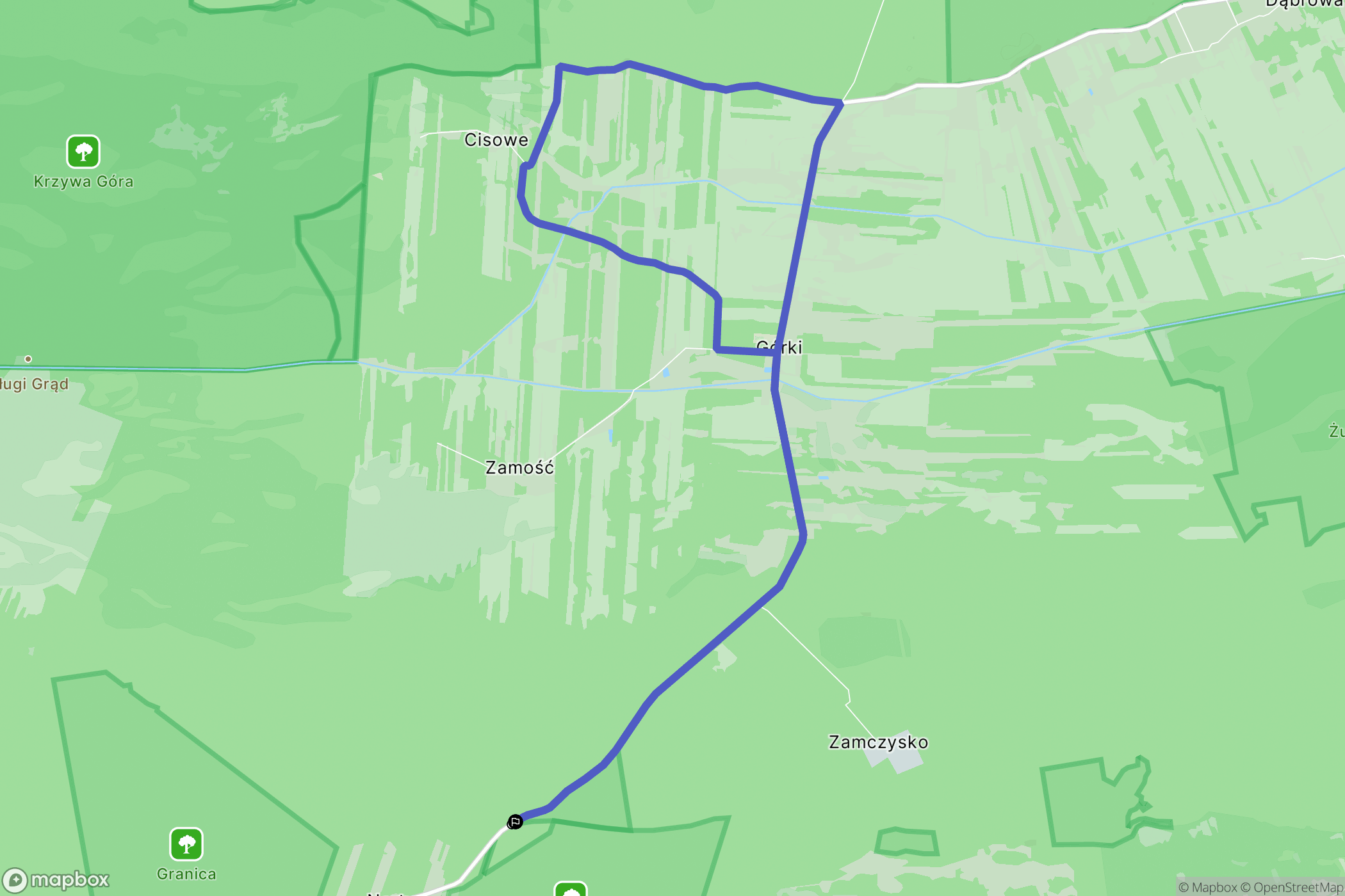 Józefów: mapa trasy - Poland