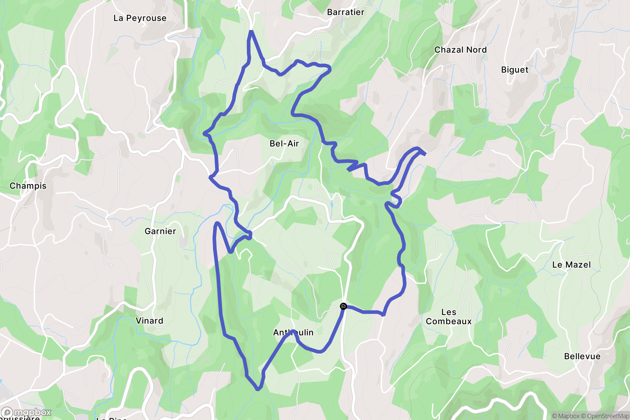 Champis : carte du parcours de randonnée - France