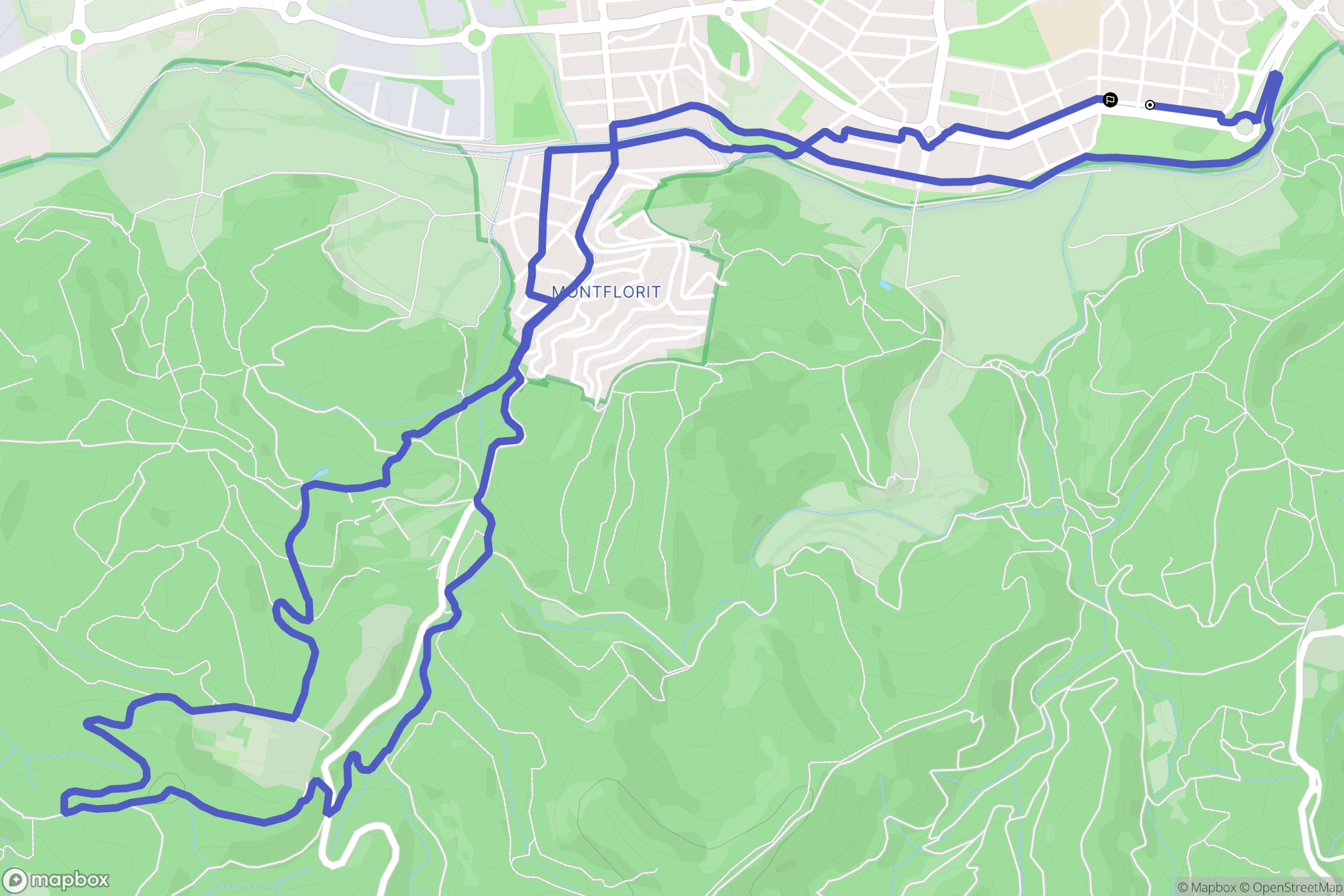 Cerdanyola del Vallès : carte du parcours de randonnée - Spain