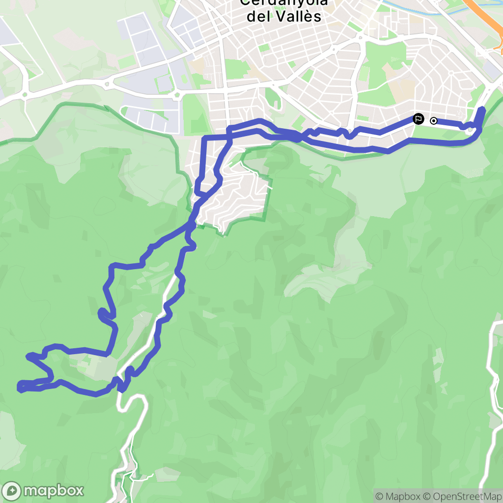 Cerdanyola del Vallès : carte du parcours de randonnée - Spain