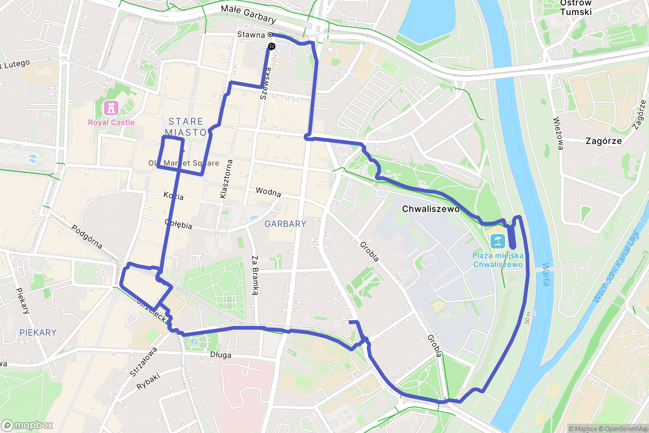 Poznań: mapa trasy - Poland