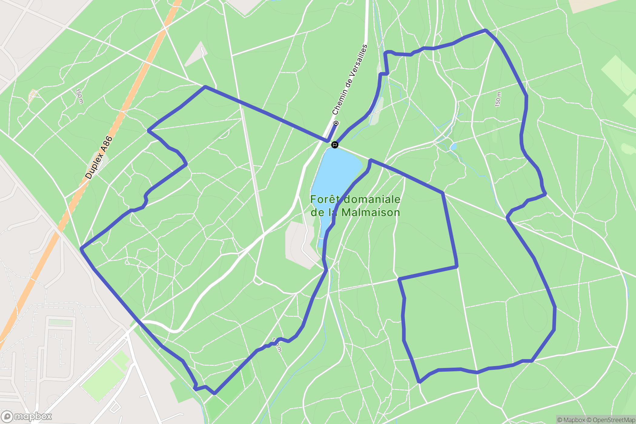 Rueil-Malmaison : carte du parcours de randonnée - France