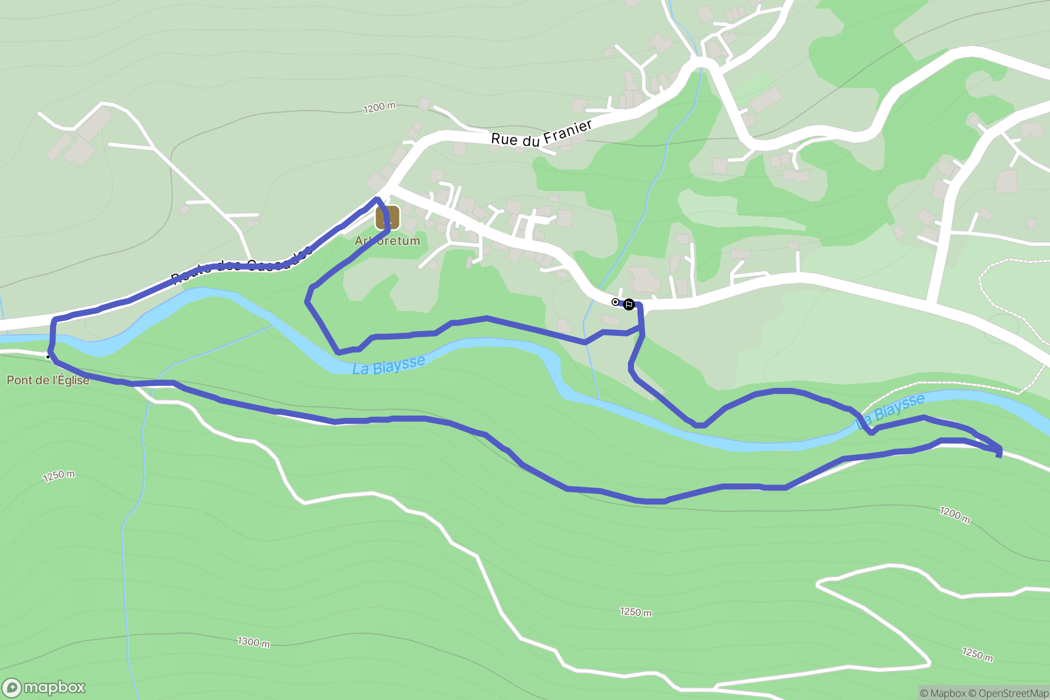Freissinières : carte du parcours de randonnée - France