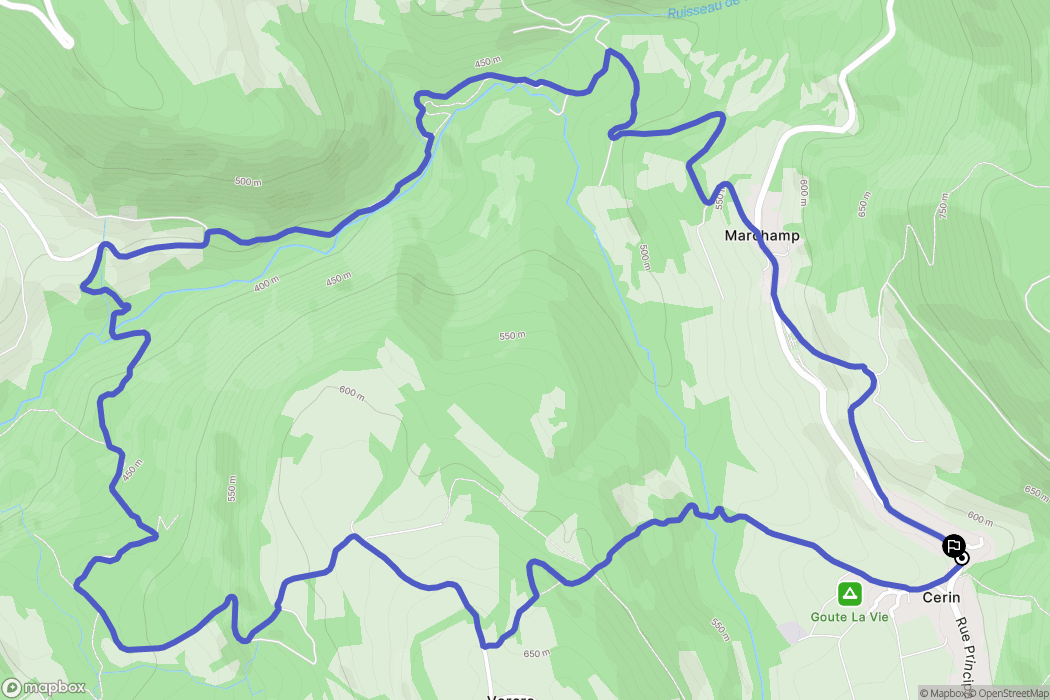 Marchamp : carte du parcours de randonnée - France