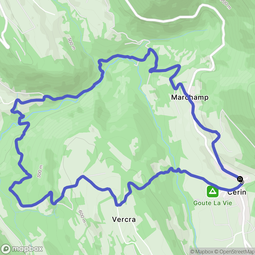 Marchamp : carte du parcours de randonnée - France