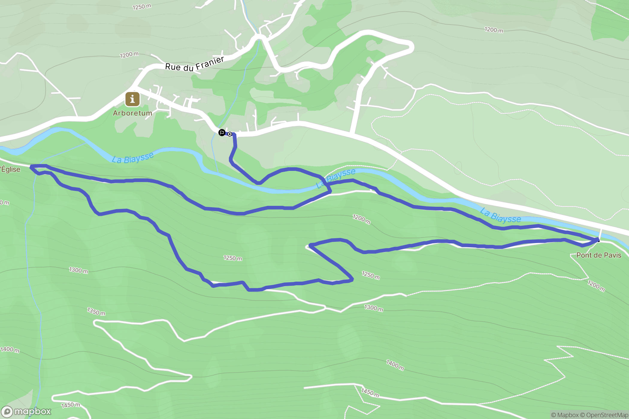 Freissinières : carte du parcours de randonnée - France