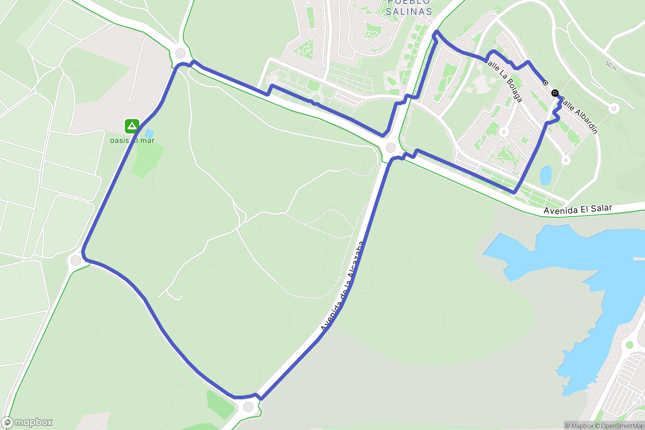 Vera : carte du parcours de randonnée - Spain