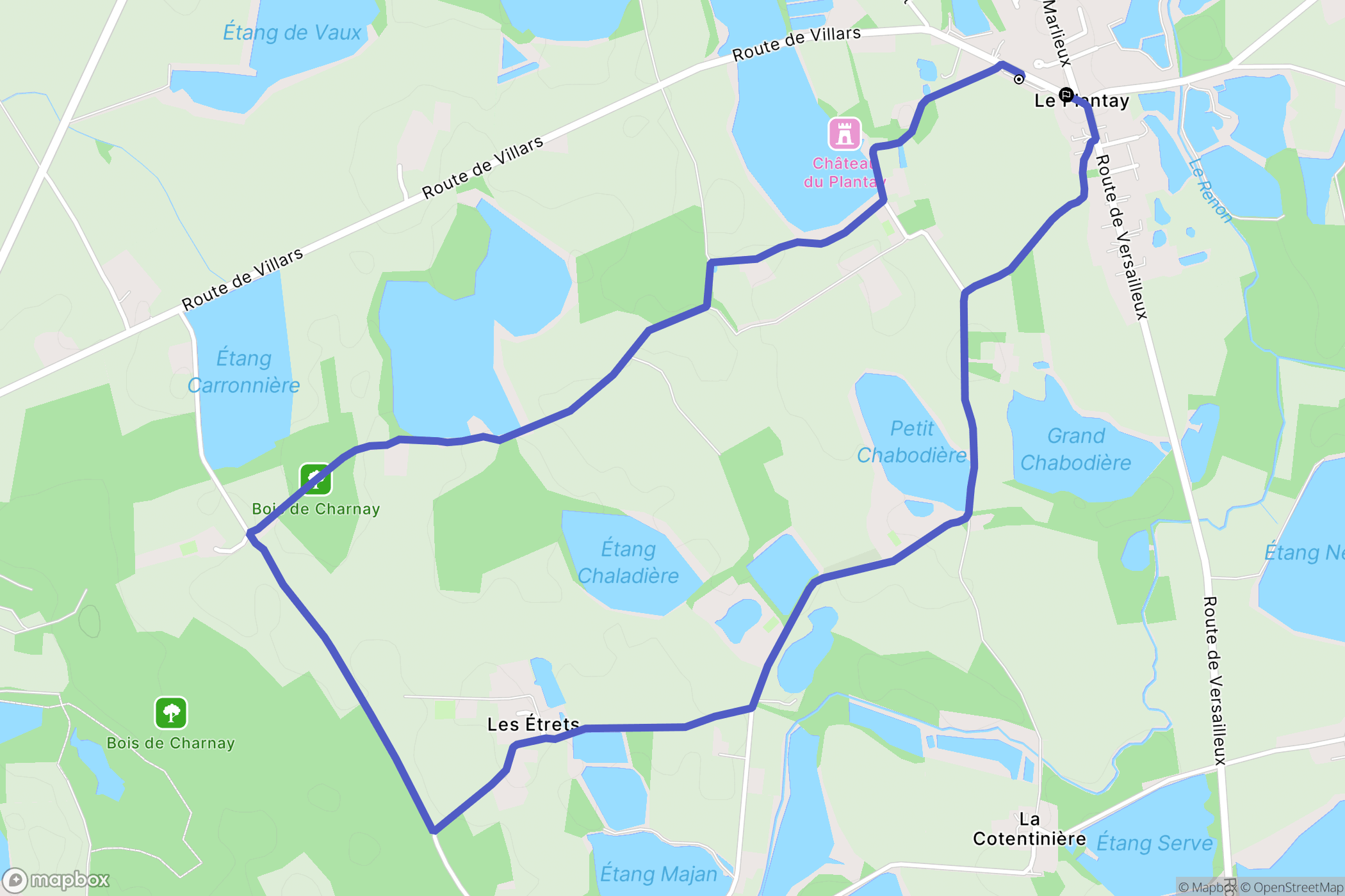 Le Plantay : carte du parcours de randonnée - France