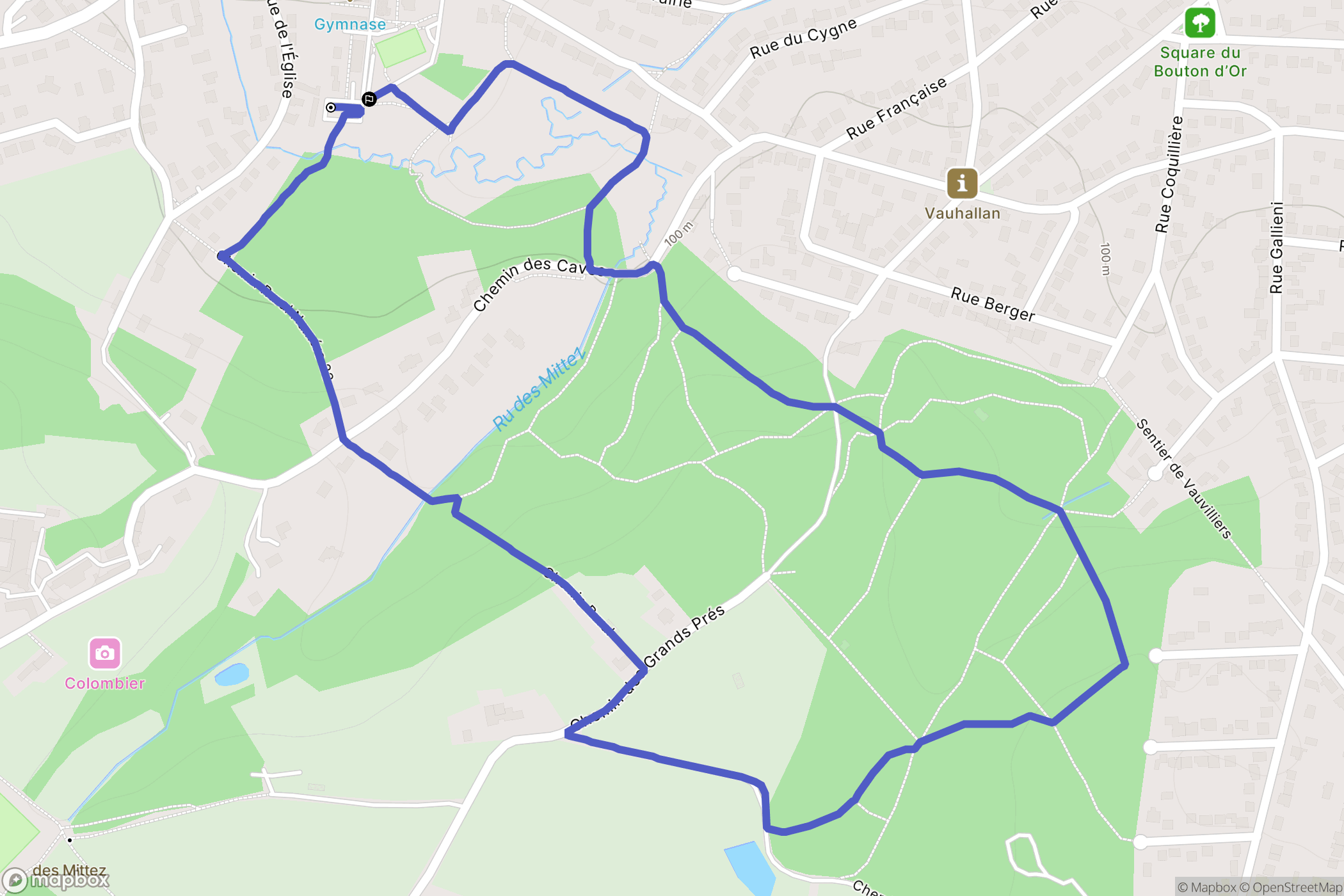 Vauhallan : carte du parcours de randonnée - France