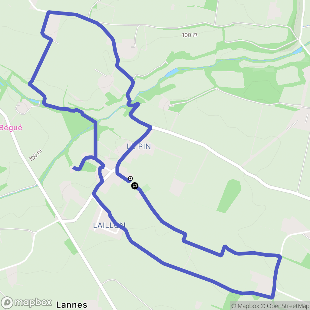 Lannes : carte du parcours de randonnée - France