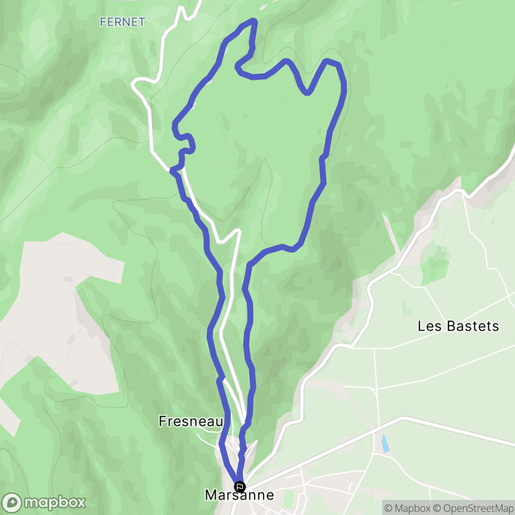 Marsanne : carte du parcours de randonnée - France