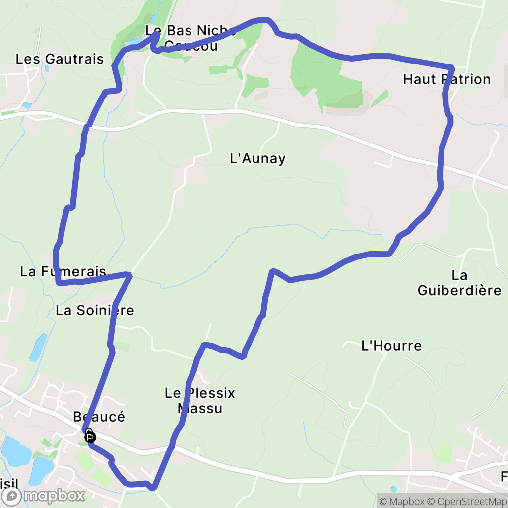Beaucé : carte du parcours de randonnée - France
