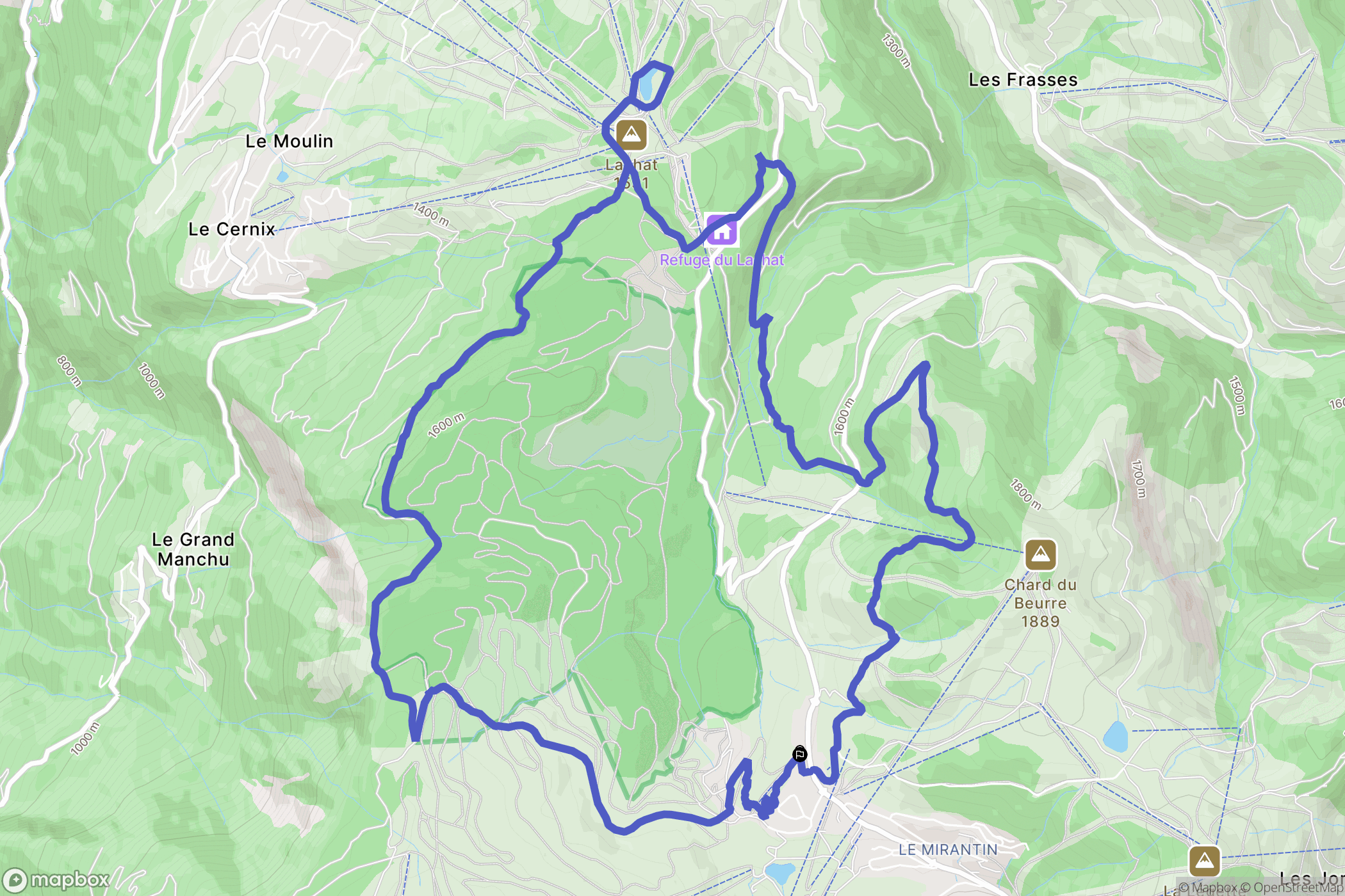 Hauteluce : carte du parcours de randonnée - France
