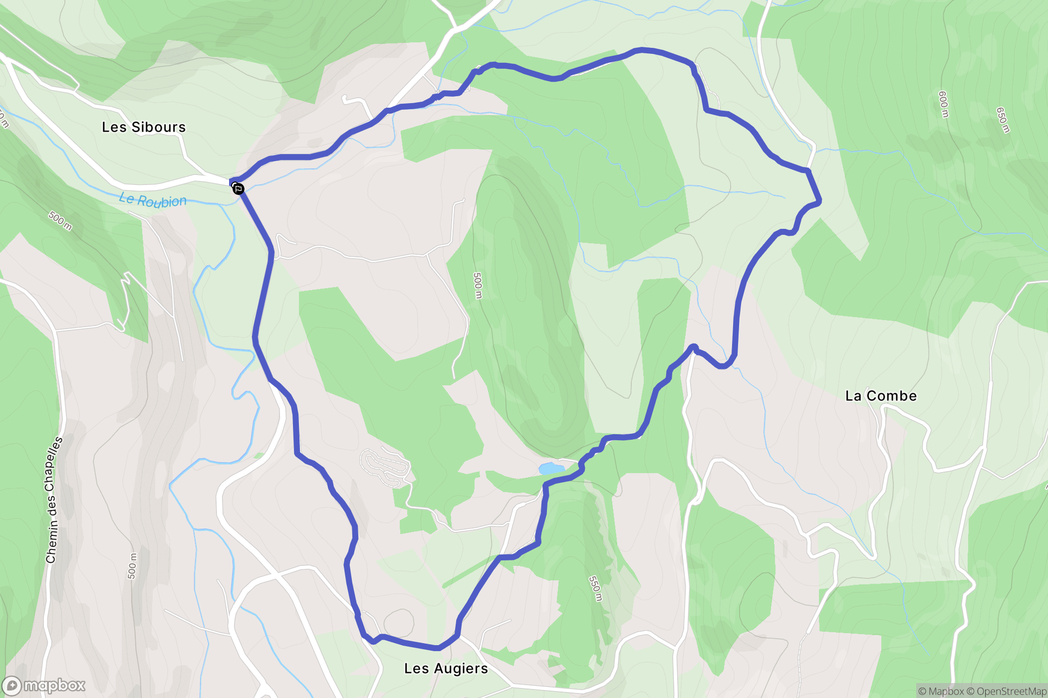 Bourdeaux : carte du parcours de randonnée - France