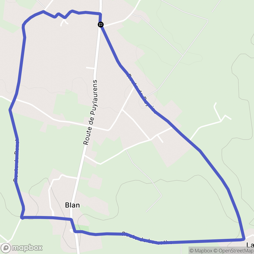 Blan : carte du parcours de randonnée - France
