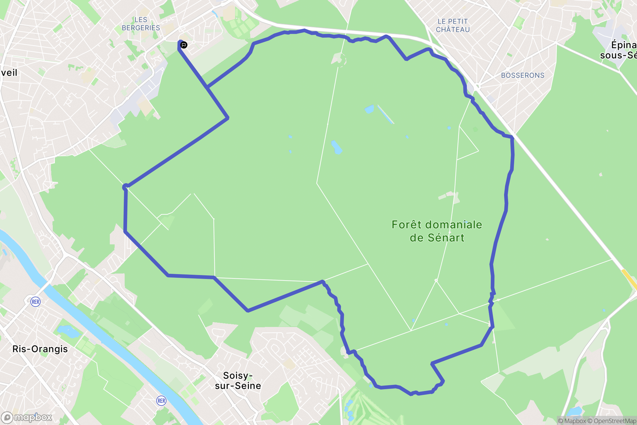 Vigneux-sur-Seine : carte du parcours de randonnée - France