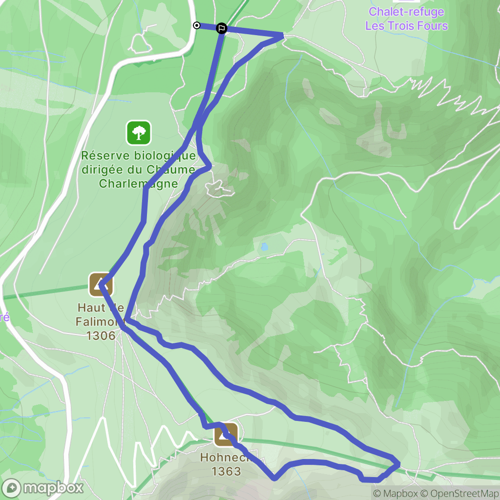 Gérardmer : carte du parcours de randonnée - France