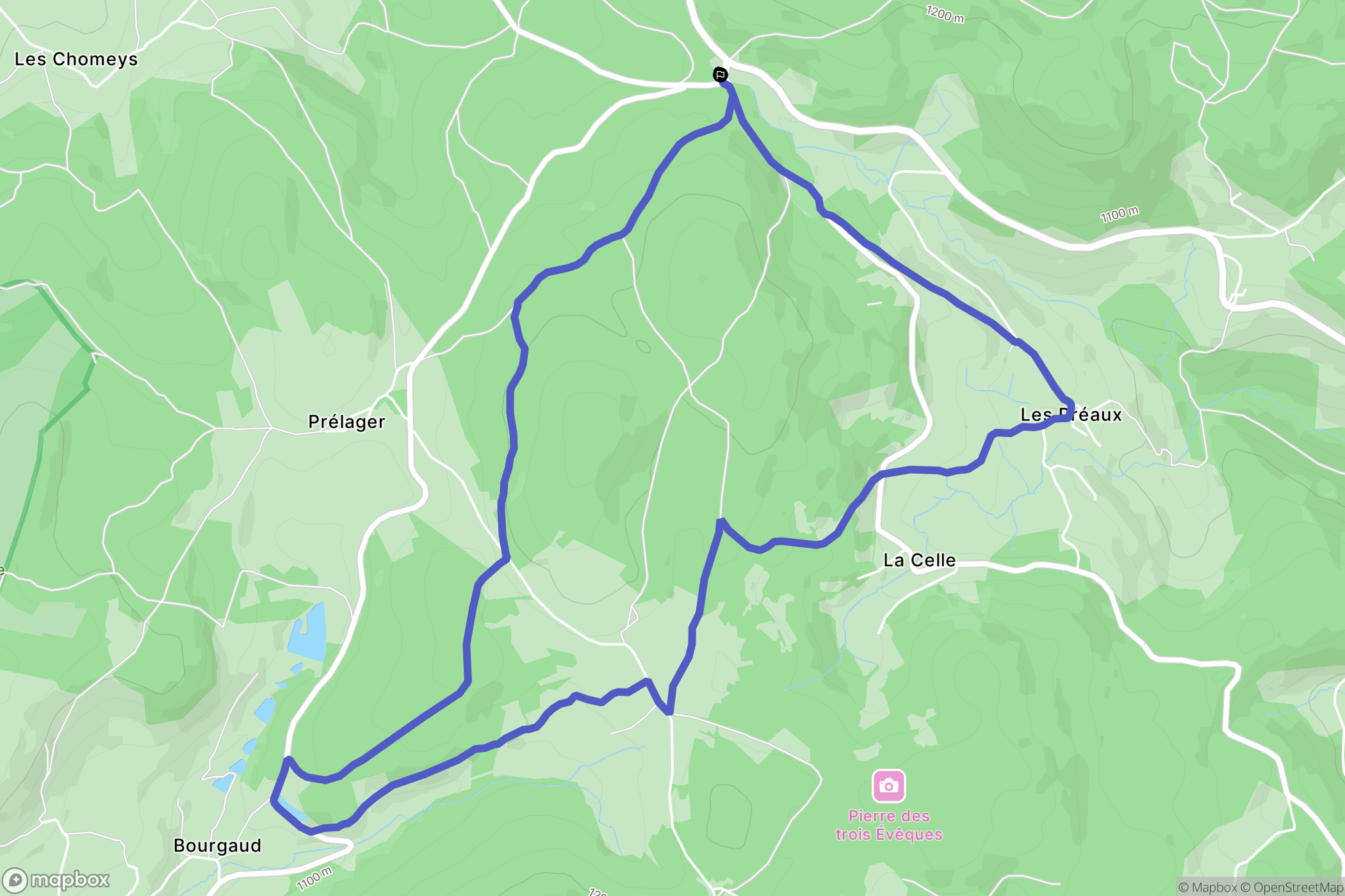 La Versanne : carte du parcours de randonnée - France