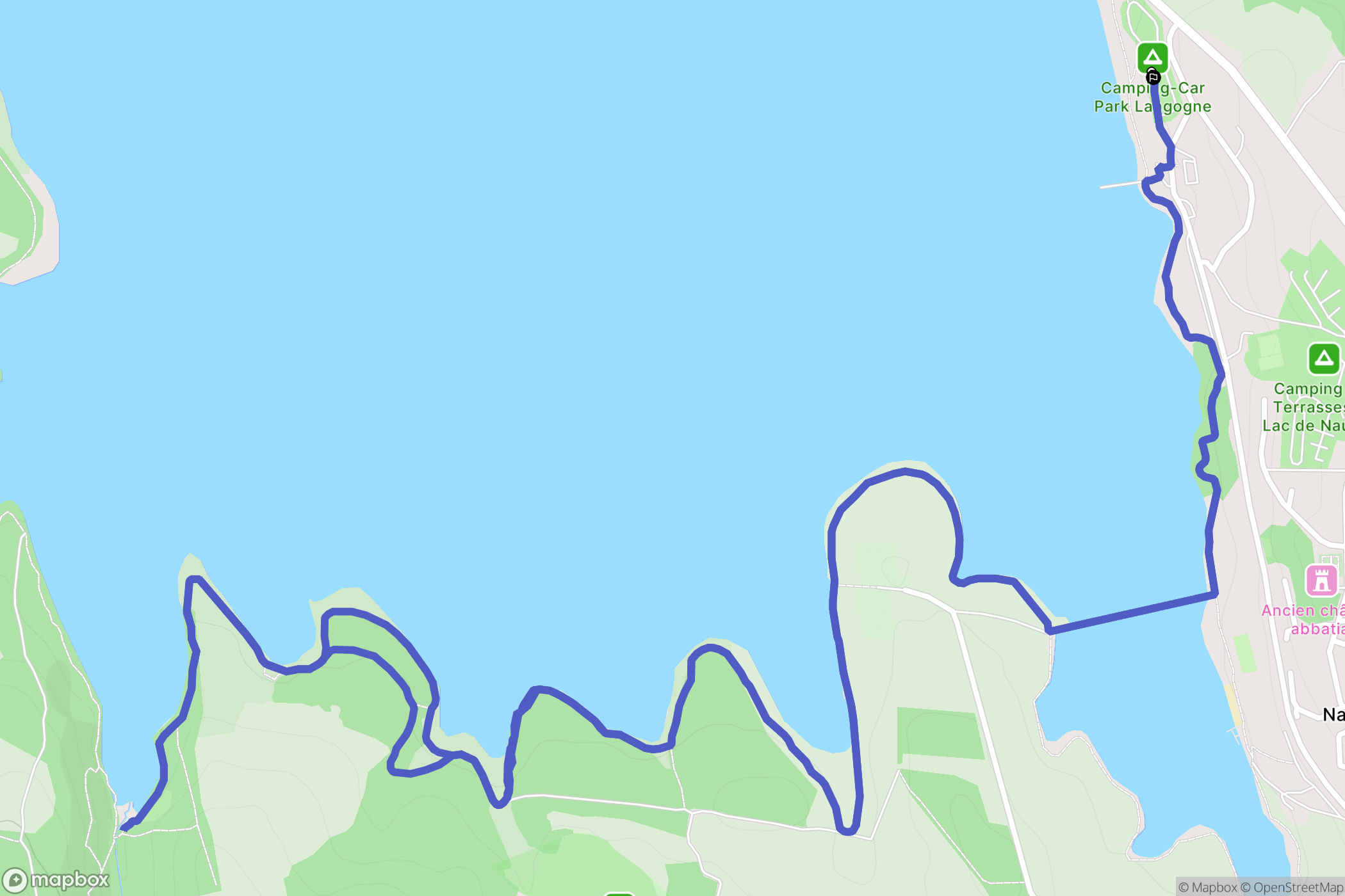 Langogne : carte du parcours de randonnée - France