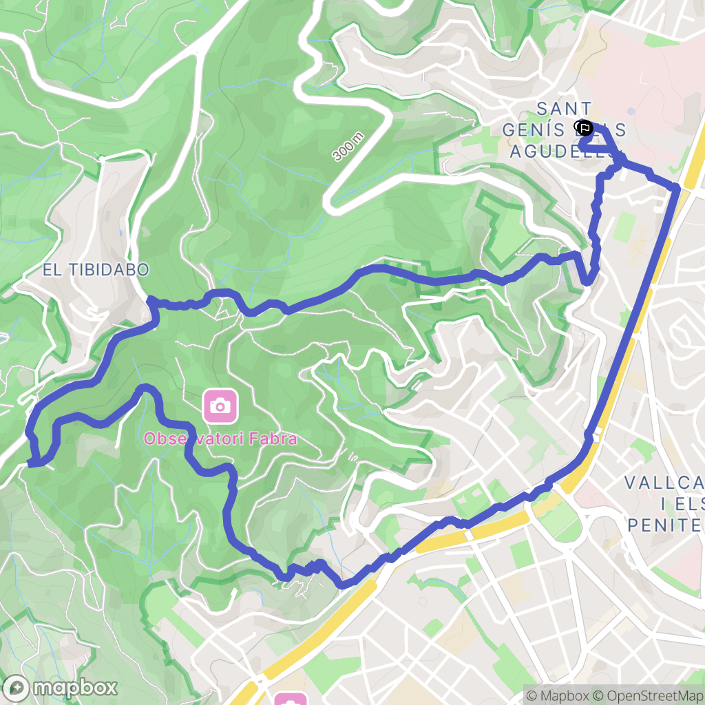 Barcelona : carte du parcours de randonnée - Spain