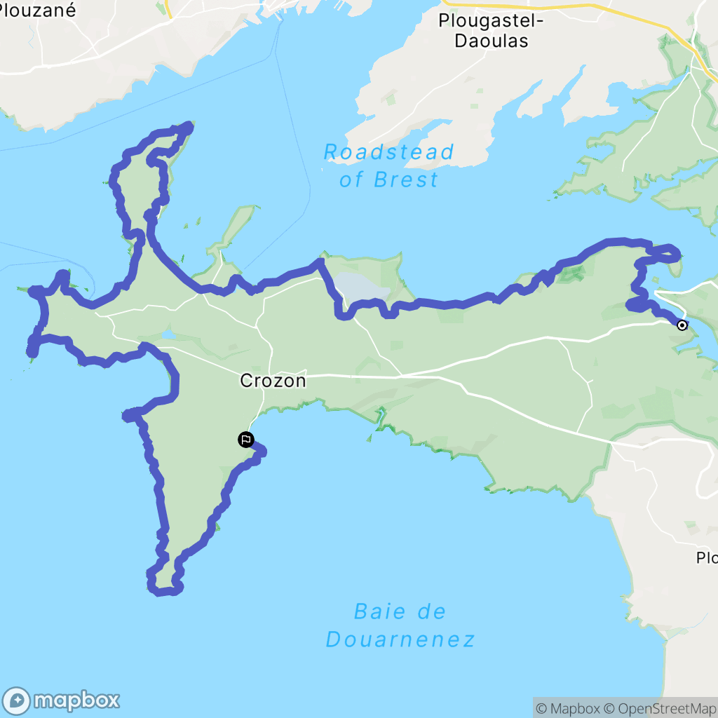 Rosnoën : carte du parcours de randonnée - France