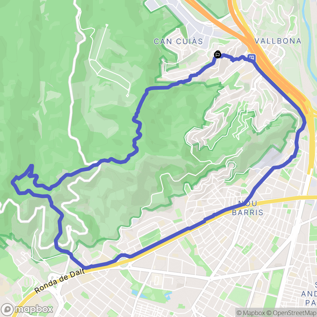 Barcelona : carte du parcours de randonnée - Spain