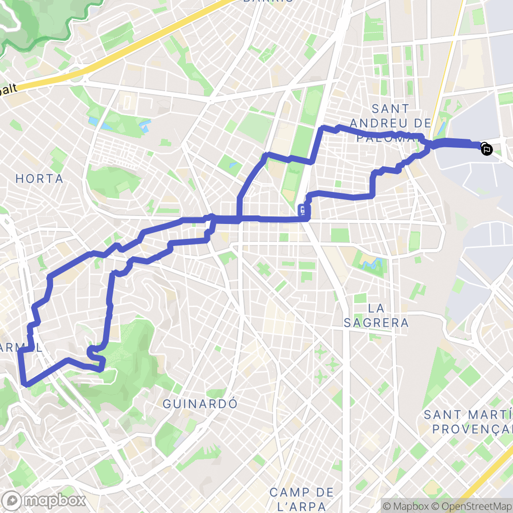 Barcelona : carte du parcours de randonnée - Spain