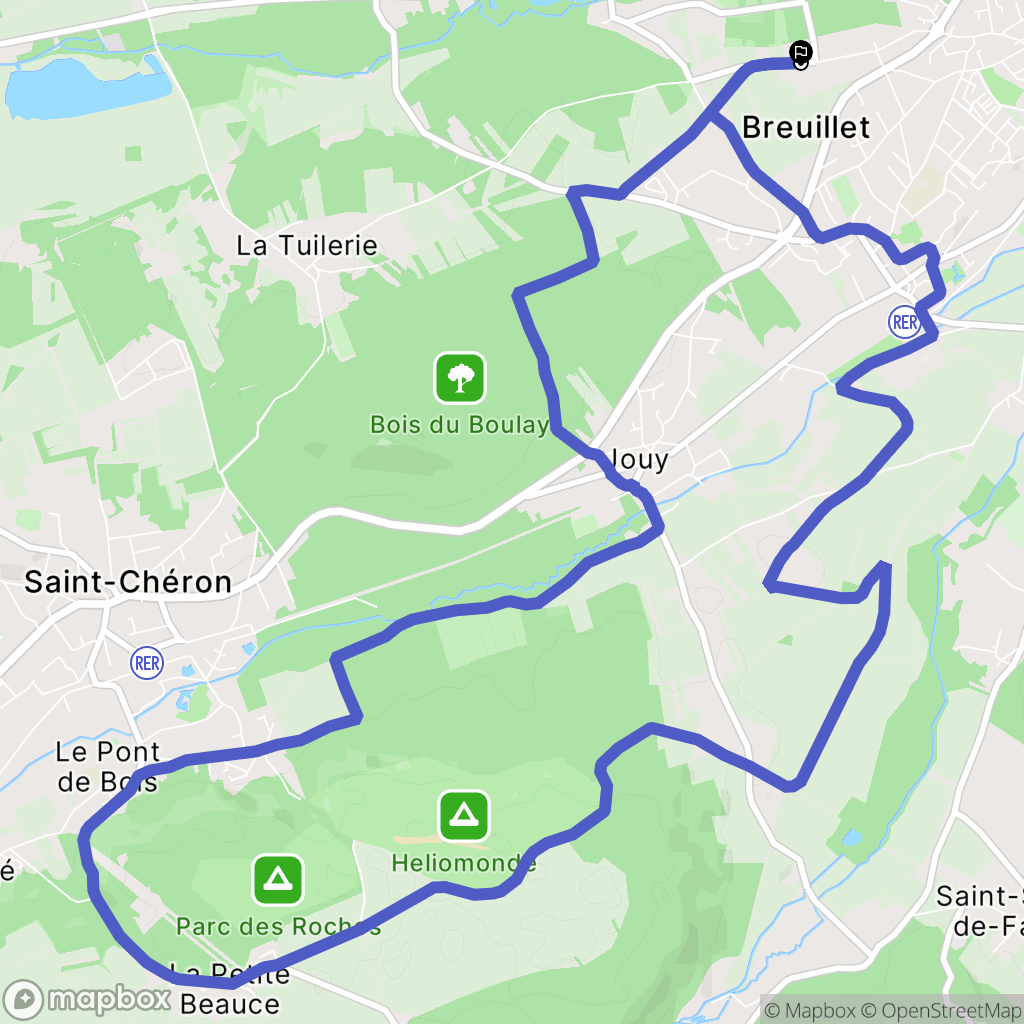 Breuillet : carte du parcours de randonnée - France