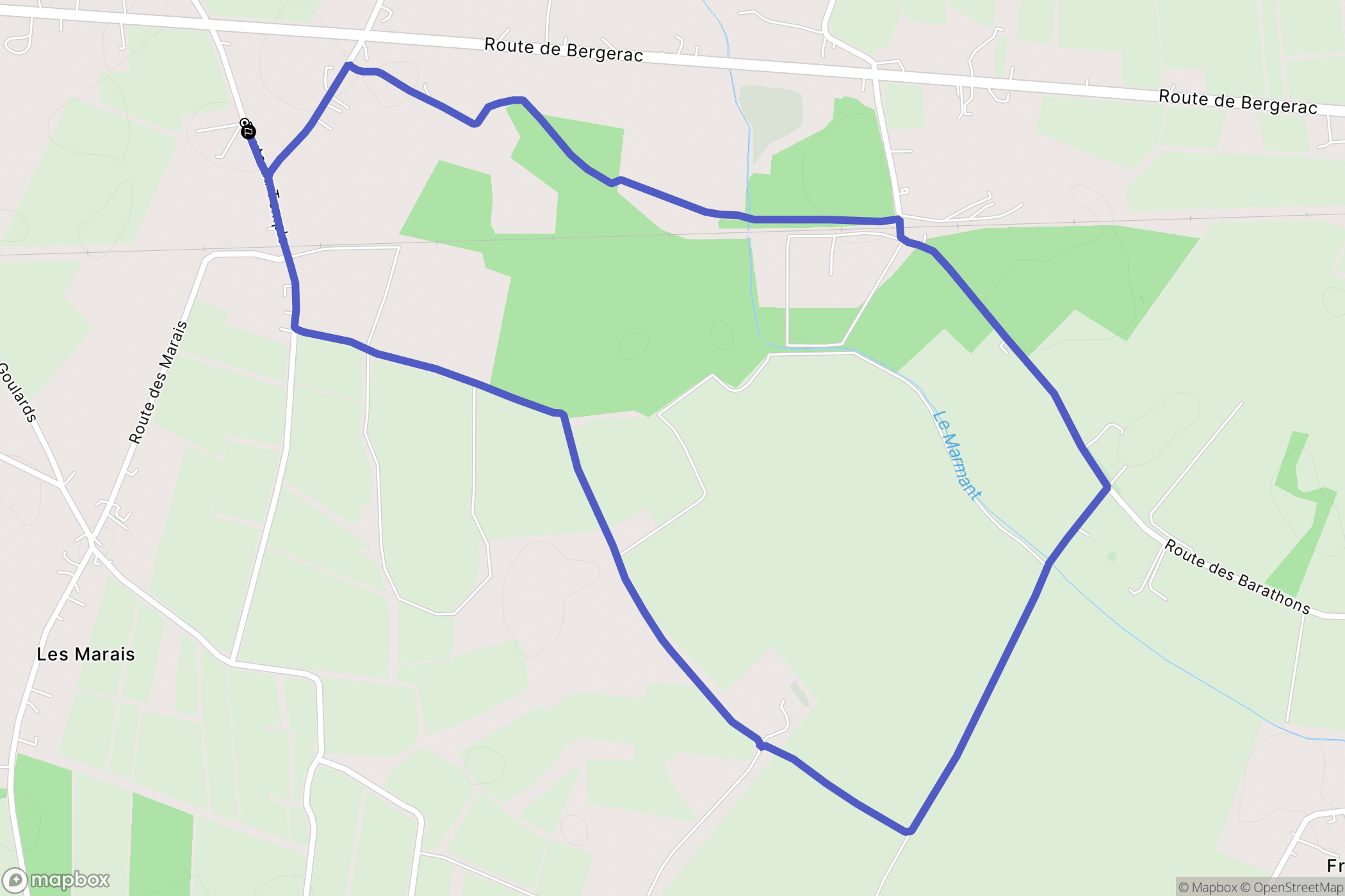 Saint-Avit-Saint-Nazaire : carte du parcours de randonnée - France