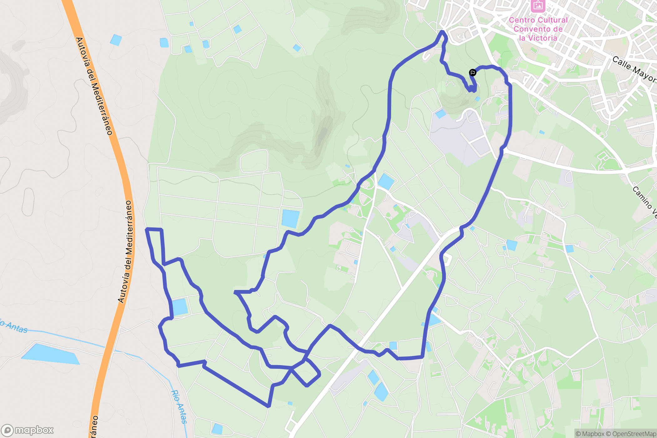 Vera : carte du parcours de randonnée - Spain