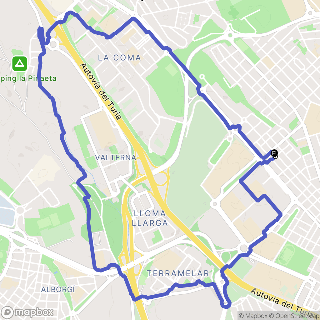 Burjassot : carte du parcours de randonnée - Spain