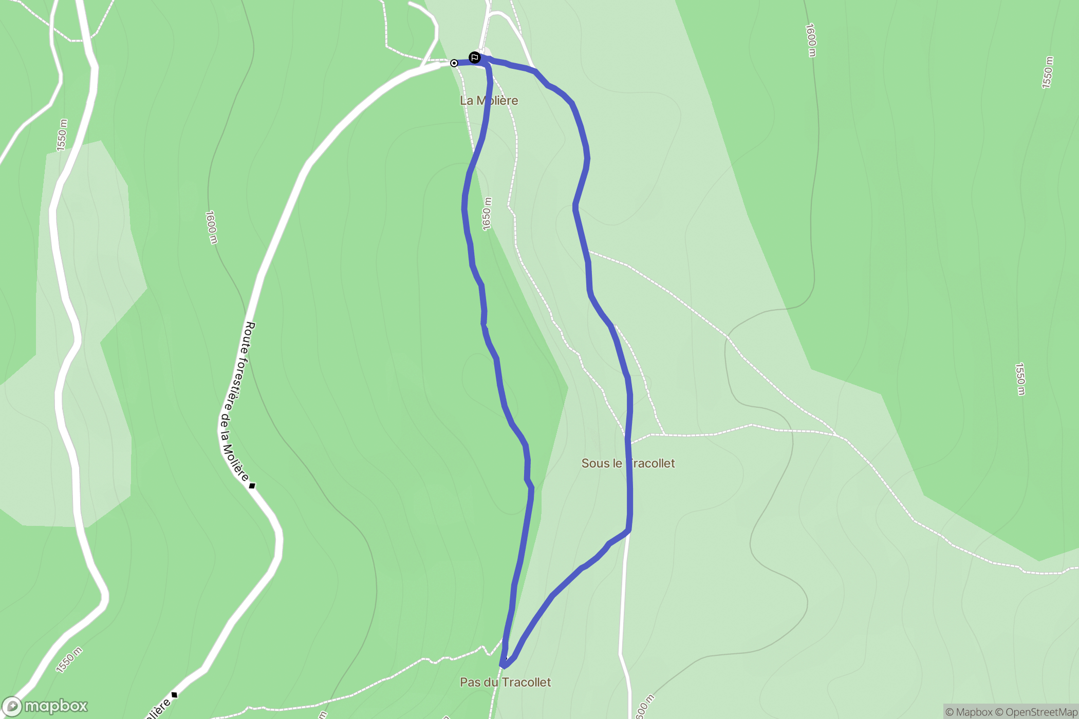 Autrans : carte du parcours de randonnée - France