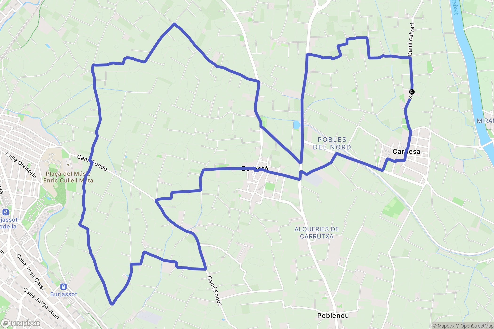Carpesa : carte du parcours de randonnée - Spain