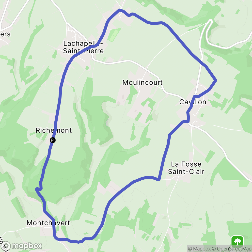 Lachapelle-Saint-Pierre : carte du parcours de randonnée - France