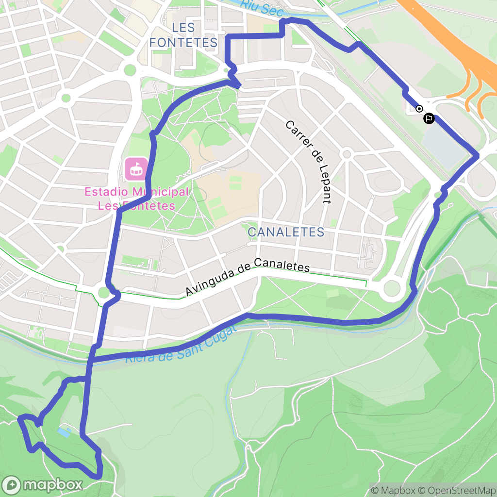 Ripollet : carte du parcours de randonnée - Spain