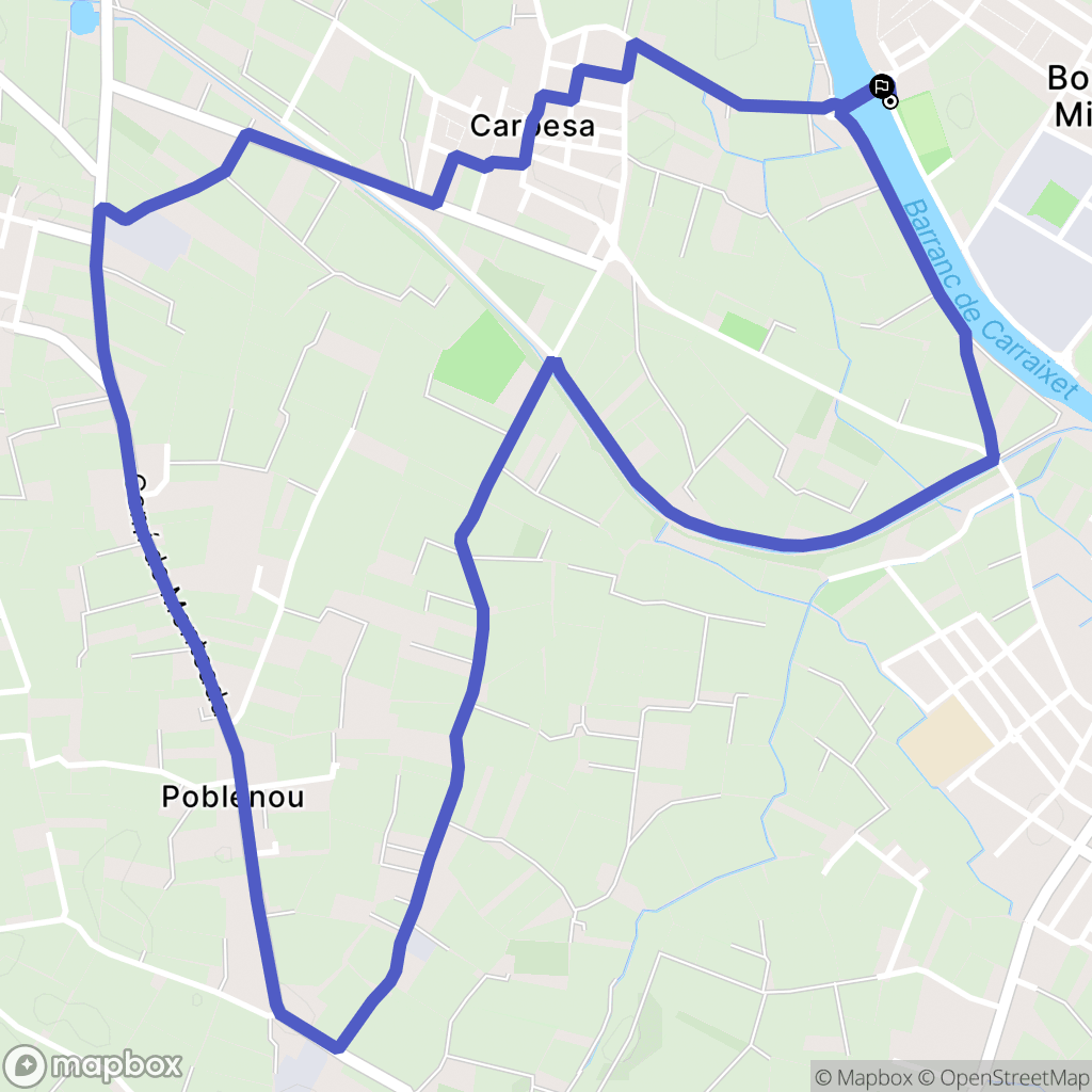 Bonrepós y Mirambell : carte du parcours de randonnée - Spain