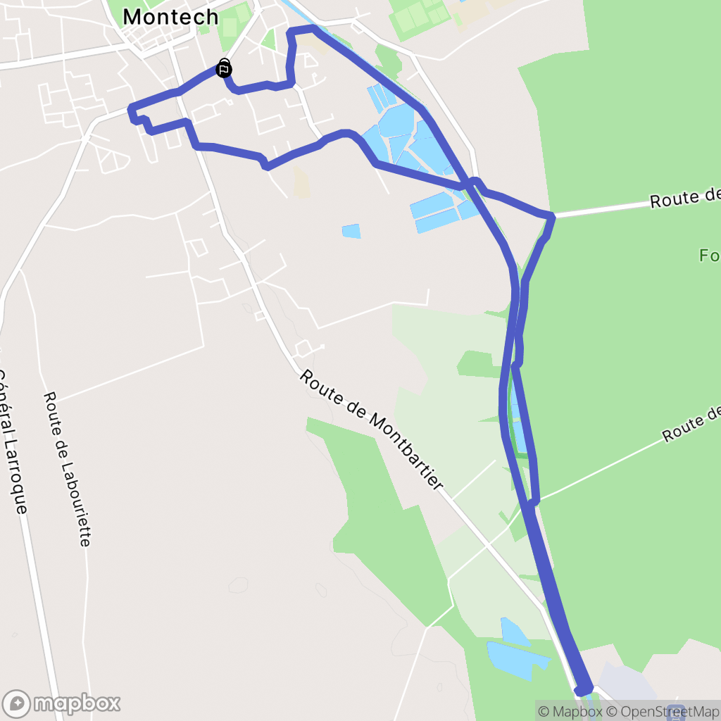 Montech : carte du parcours de randonnée - France