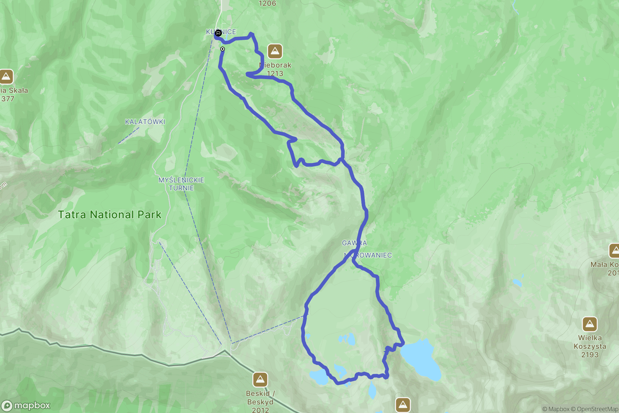 Zakopane: mapa trasy - Poland