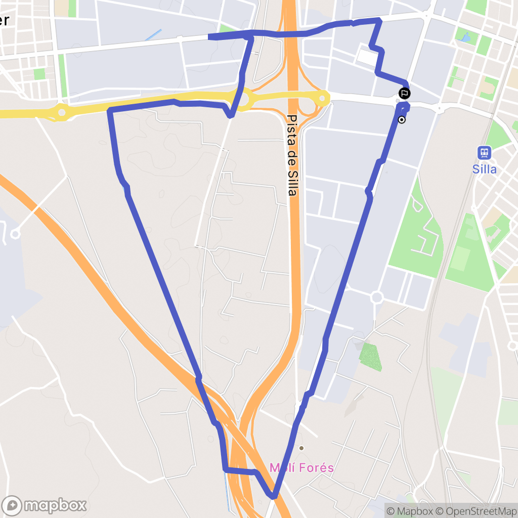 Silla : carte du parcours de randonnée - Spain