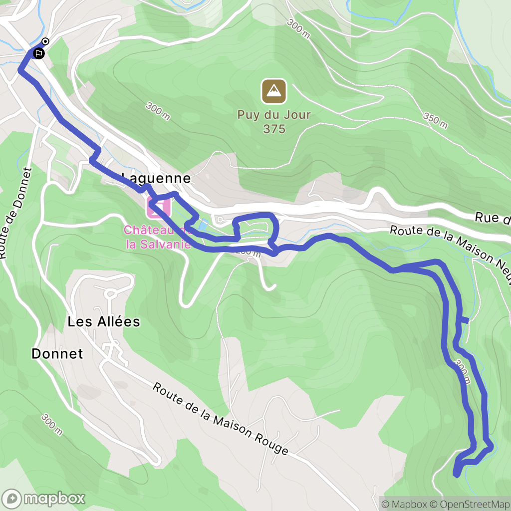 Laguenne-sur-Avalouze : carte du parcours de randonnée - France