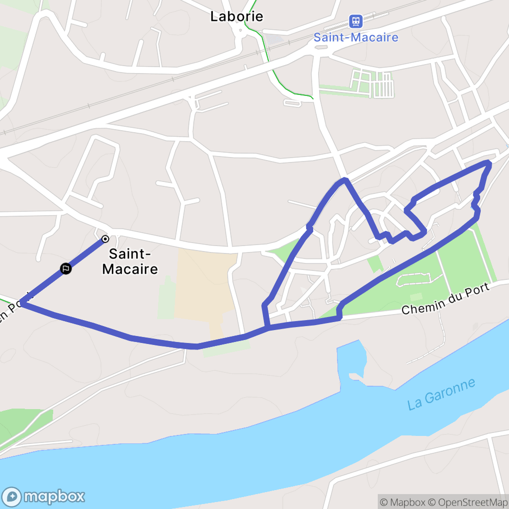 Saint-Macaire : carte du parcours de randonnée - France