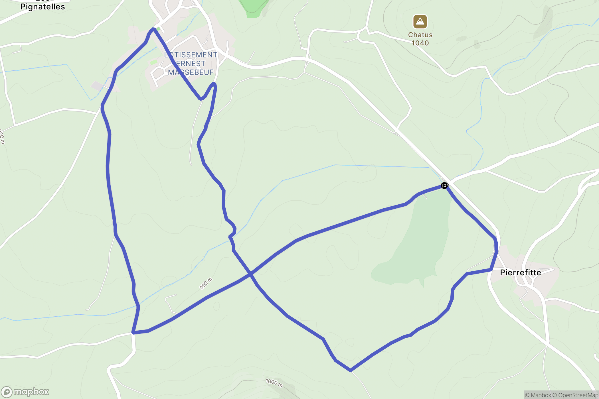 Talizat : carte du parcours de randonnée - France