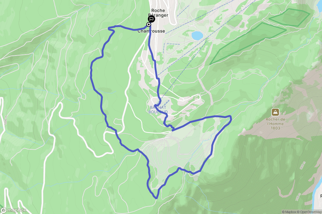 Chamrousse : carte du parcours de randonnée - France