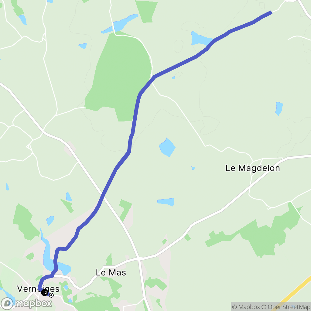 Verneiges : carte du parcours de randonnée - France
