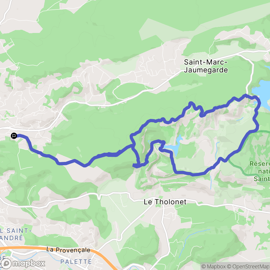 Aix-en-Provence : carte du parcours de randonnée - France