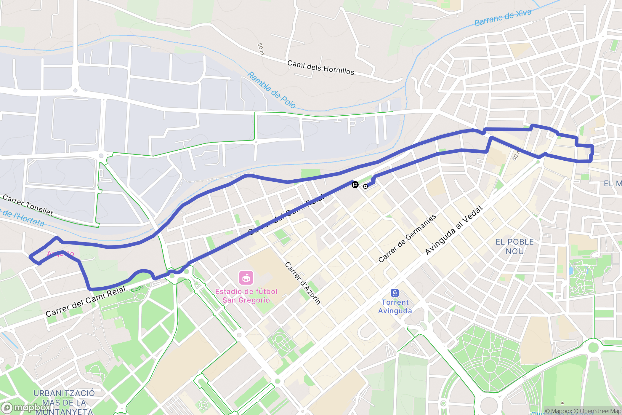Torrent : carte du parcours de randonnée - Spain