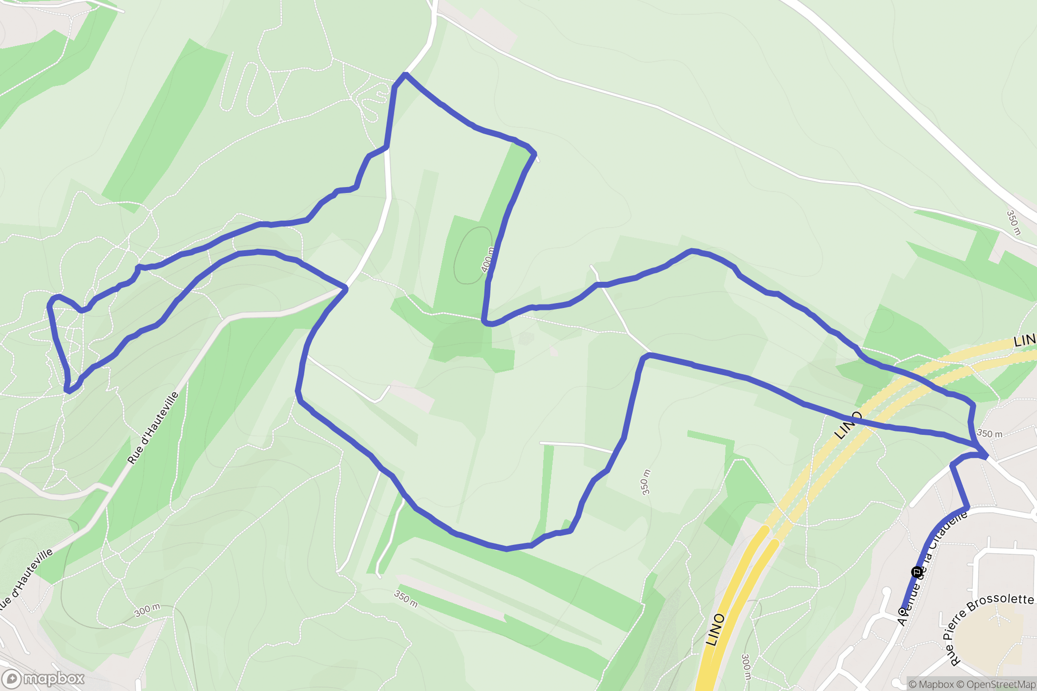 Talant : carte du parcours de randonnée - France