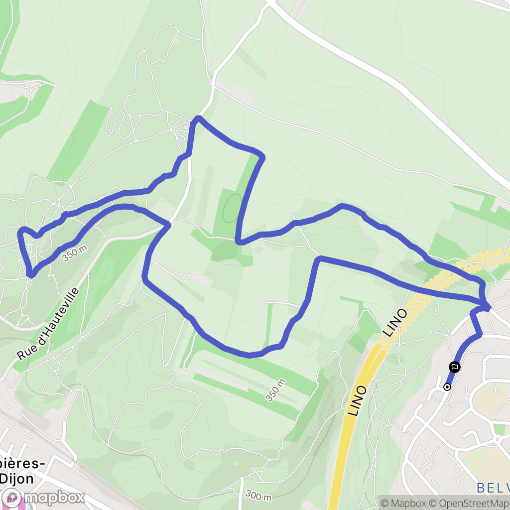 Talant : carte du parcours de randonnée - France